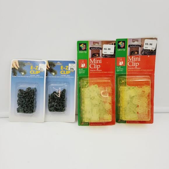 Vintage Christmas Decoration Clips (Lot of 4)  PRE-OWNED, IOB, NOT OPENED - Picture 1 of 5